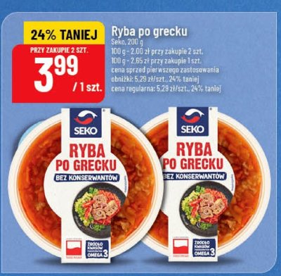 Ryba po grecku Seko promocja w POLOmarket
