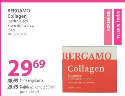 Krem BERGAMO Collagen ujędrniający krem do twarzy promocja w Hebe