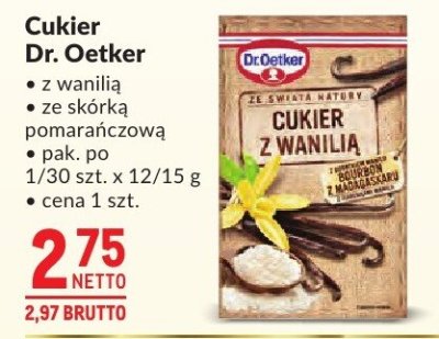 Cukier Dr. Oetker z wanilią ze skórką pomarańczową promocja w Makro