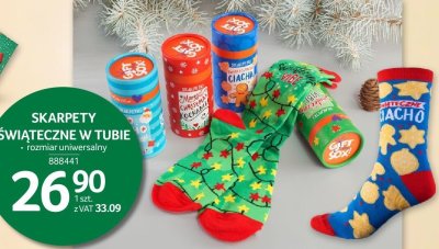 Skarpety świąteczne w tubie rozmiar uniwersalny promocja w Selgros