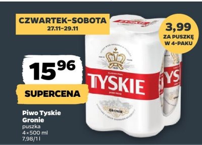Piwo Tyskie Gronie puszka promocja w Netto