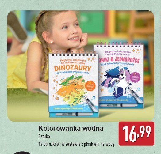 Kolorowanka wodna dinozaury promocja w Aldi