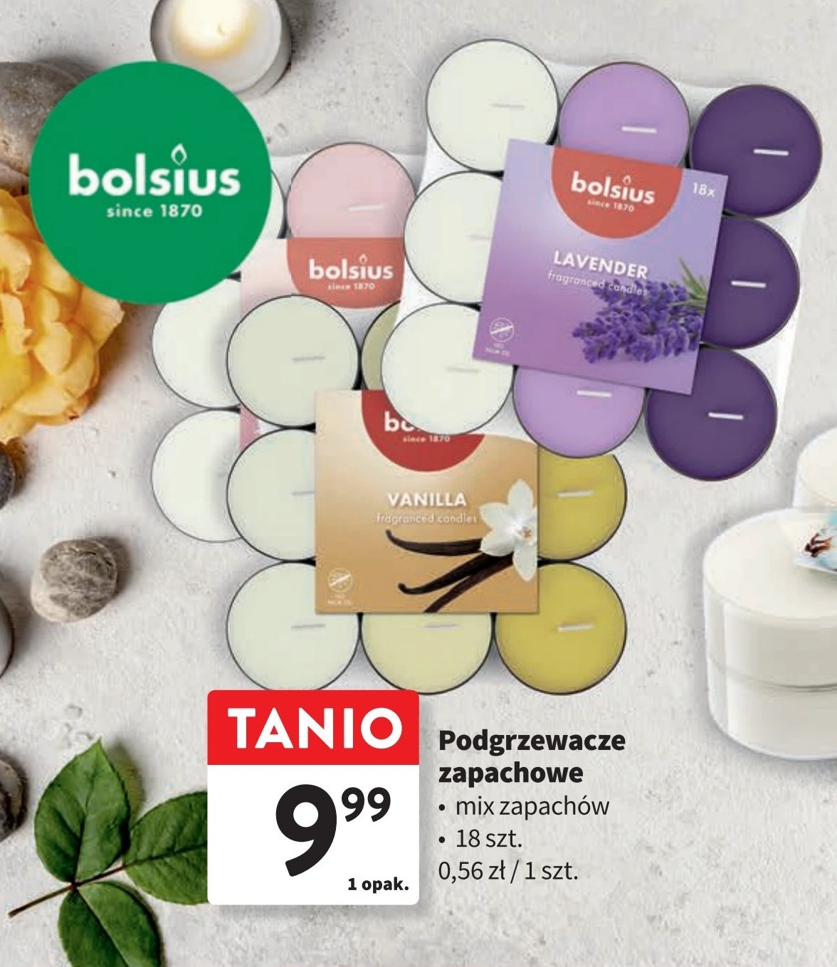 Podgrzewacze zapachowe wanilia Bolsius promocja w Intermarche