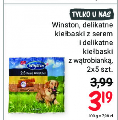 Kiełbaski dla psów ser i wątrobianka Winston promocja