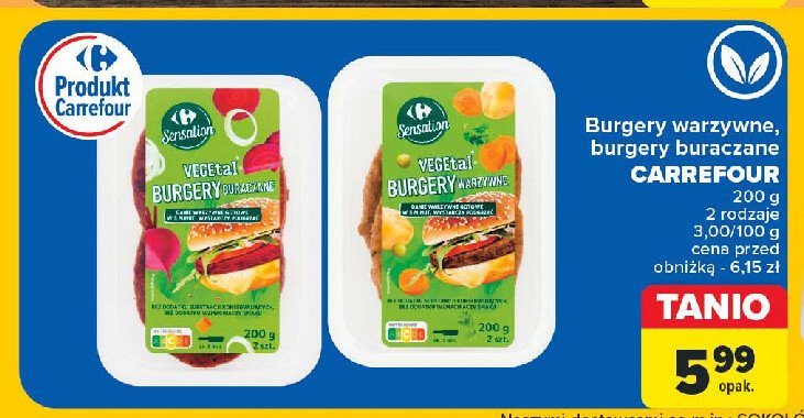 Burgery warzywne Carrefour sensation promocja