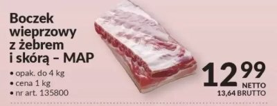 Boczek wieprzowy z żebrem i skórą MAP promocja w Makro