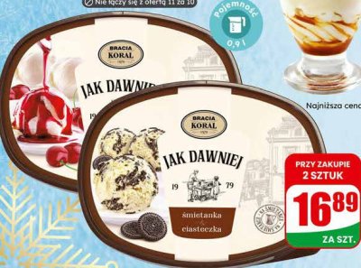 Lody Jak Dawniej śmietanka i ciasteczka promocja w Dino