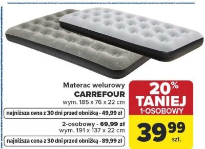 Materac welurowy Carrefour promocja w Carrefour Market
