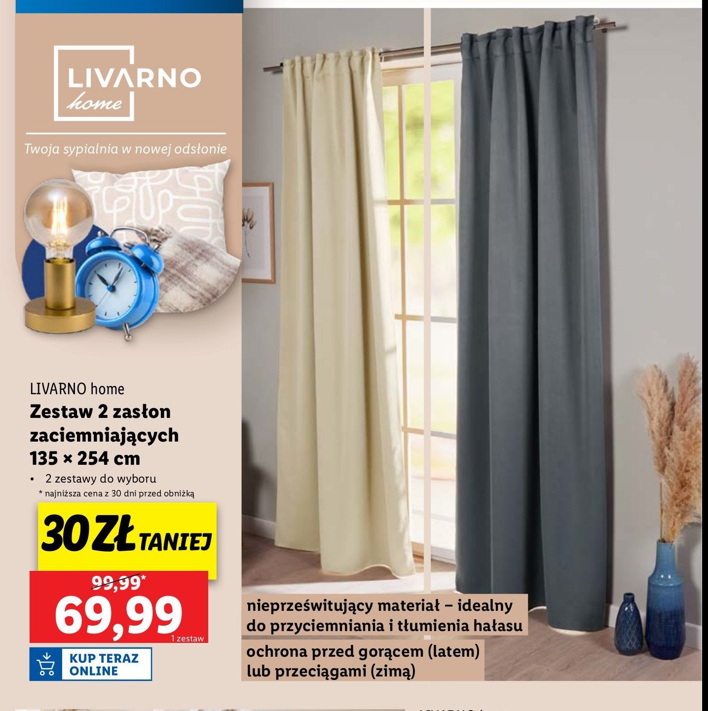 Zasłony 135 x 254 cm LIVARNO HOME promocja