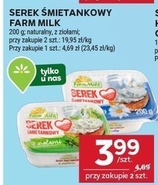 Serek śmietanowy Farm Milk promocja w Stokrotka