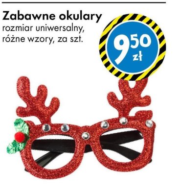 Zabawne okulary rozmiar uniwersalny różne wzory promocja w Tedi