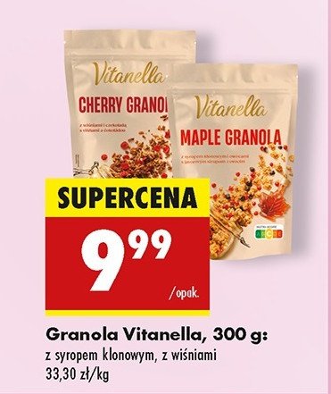 Granola z syropem klonowym i owocami Vitanella promocja w Biedronka