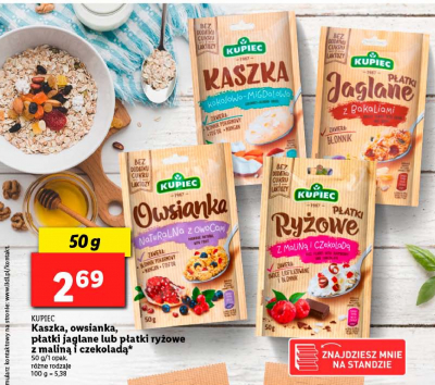 Owsianka naturalna z owocami Kupiec promocja