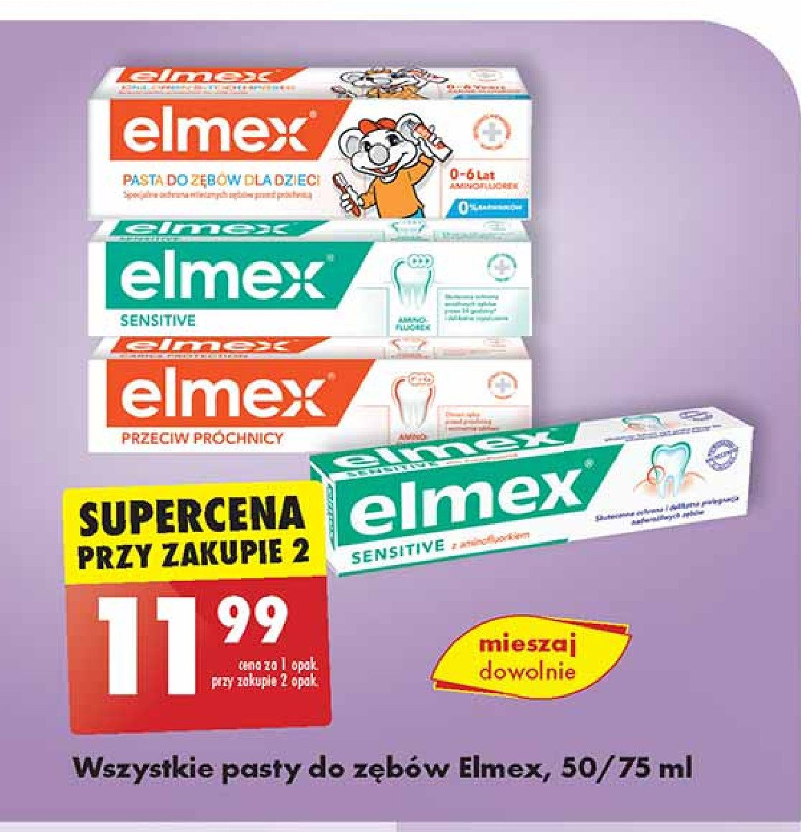 Pasta do zębów dla dzieci w wieku 0-6 lat Elmex junior promocja