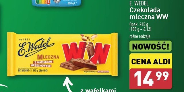 Czekolada mleczna z wafelkami orzechowymi Wedel promocja