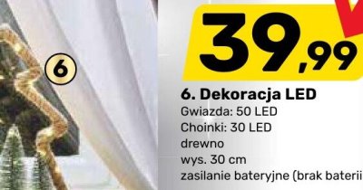 Dekoracja LED Gwiazda lub Choinka promocja w Bricomarche