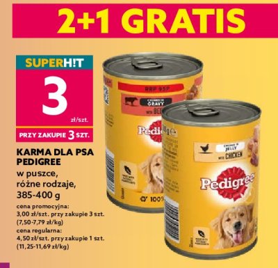 Karma dla psa z kurczakiem w galaretce Pedigree promocja