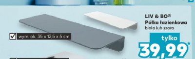 Półka łazienkowa 35 x 12.5 x 5 cm szara Liv & bo promocja
