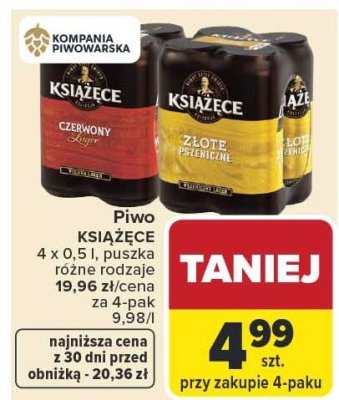 Piwo KSIĄŻĘCE różne rodzaje promocja w Carrefour