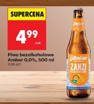 Piwo bezalkoholowe Amber 0,0% 500 ml promocja w Biedronka