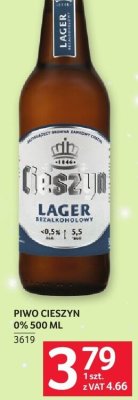 Piwo Cieszyn 0% 500 ml promocja w Selgros