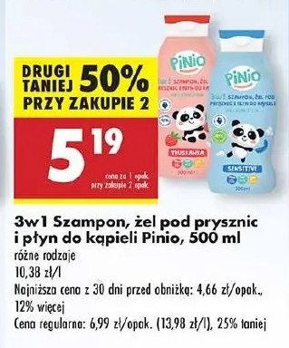 Szampon żel i płyn do kąpieli sensitive Pinio promocja