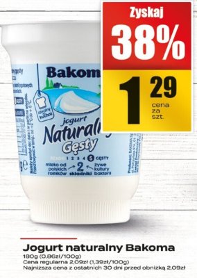 Jogurt naturalny Bakoma promocja w Supeco