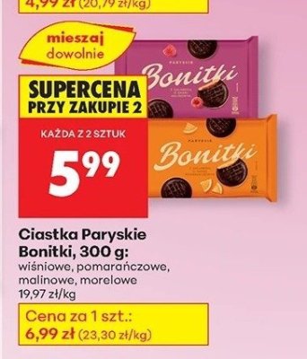 Ciastka Paryskie wi艣niowe, pomara艅czowe, malinowe, morelowe Bonitki promocja w Biedronka