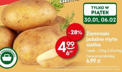 Ziemniaki jadalne myte siatka promocja w Żabka