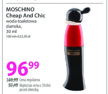 Woda toaletowa Moschino cheap and chic promocja