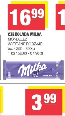 Czekolada Milka alpenmilch promocja w SPAR