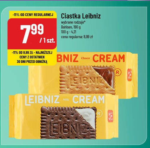 Ciastka keks & cream milk Leibniz Leibniz bahlsen promocja