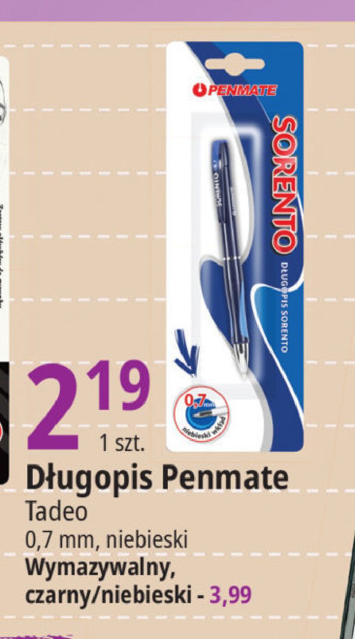 Długopis sorento niebieski Penmate promocja
