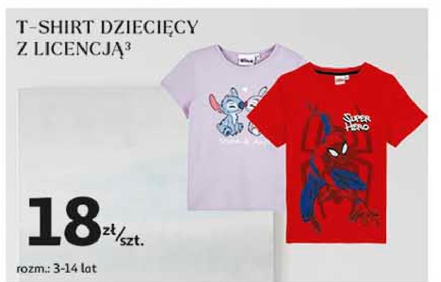 T-shirt chłopięcy 3-14 lat spiderman Auchan inextenso promocja