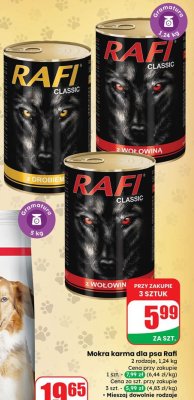 Mokra karma dla psa Rafi z wołowiną promocja w Dino