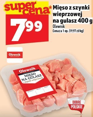 Mięso Mięso z szynki wieprzowej na gulasz Olewnik promocja w TOPAZ