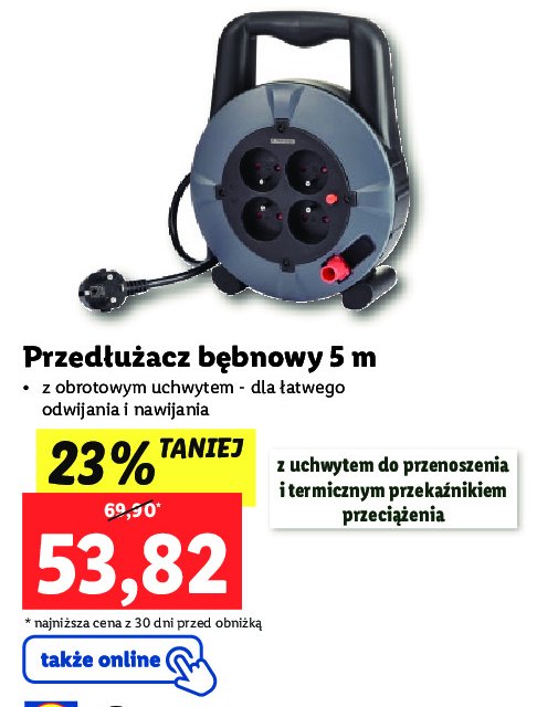 Przedłużacz bębnowy dł. 5 m promocja