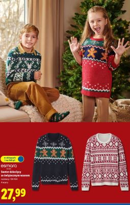 Sweter dziecięcy ze świątecznym wzorem  promocja w Lidl