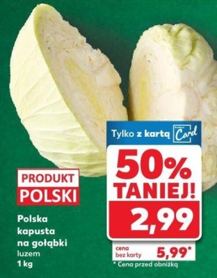 Polska kapusta na gołąbki luzem 1 kg promocja w Kaufland