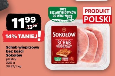 Schab wieprzowy bez kości, plastry 300 g promocja w Netto