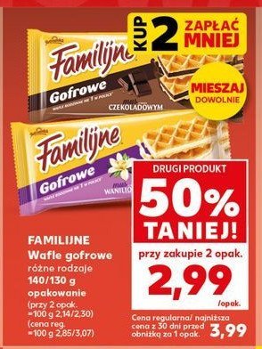 Wafle gofrowe czekoladowe Jutrzenka familijne promocja w Kaufland