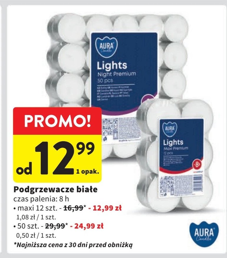 Pogrzewacze białe Aura fragrances candles promocja