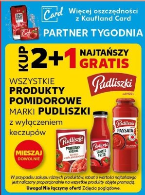 Wszystkie produkty pomidorowe Pudliszki (nie dot. keczupów) 2+1 GRATIS promocja w Kaufland