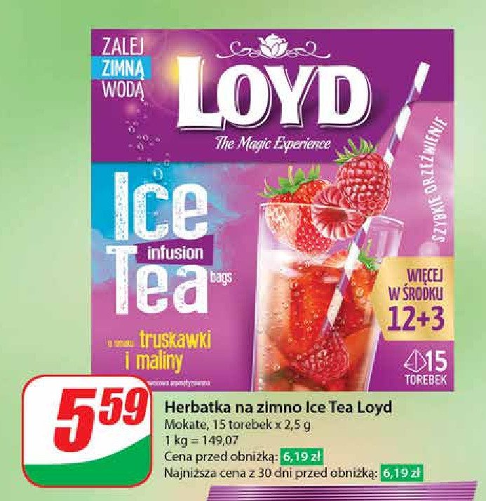 Herbata na zimno strawberry & raspberry Loyd tea the magic experience promocja