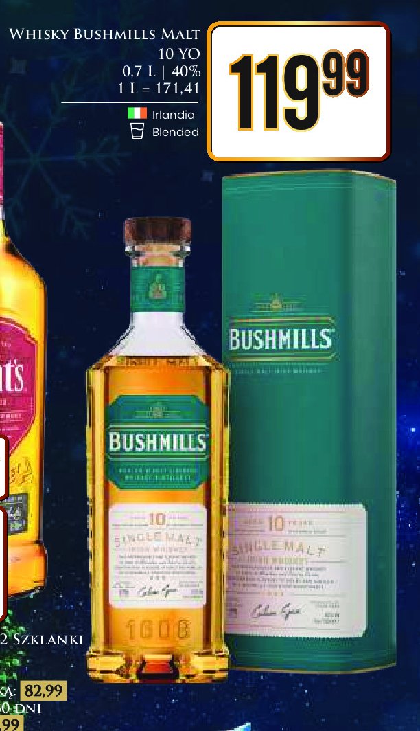 Whiskey BUSHMILLS SINGLE MALT 10 YO promocja w Dino