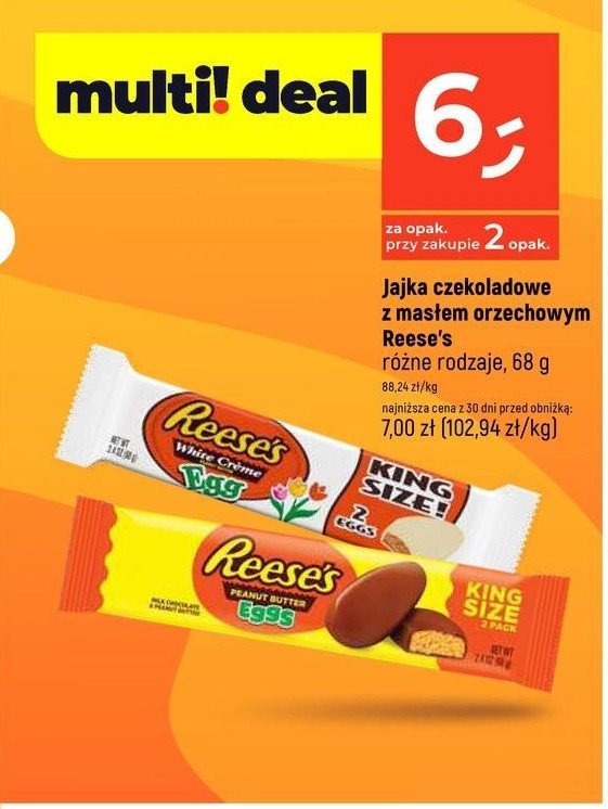 Jajka czekoladowe z nadzieniem o smaku masła orzechowego Reese's promocja w Dealz