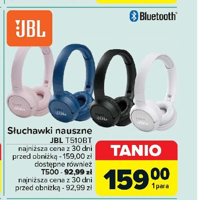 S艂uchawki t500 kremowe Jbl promocja