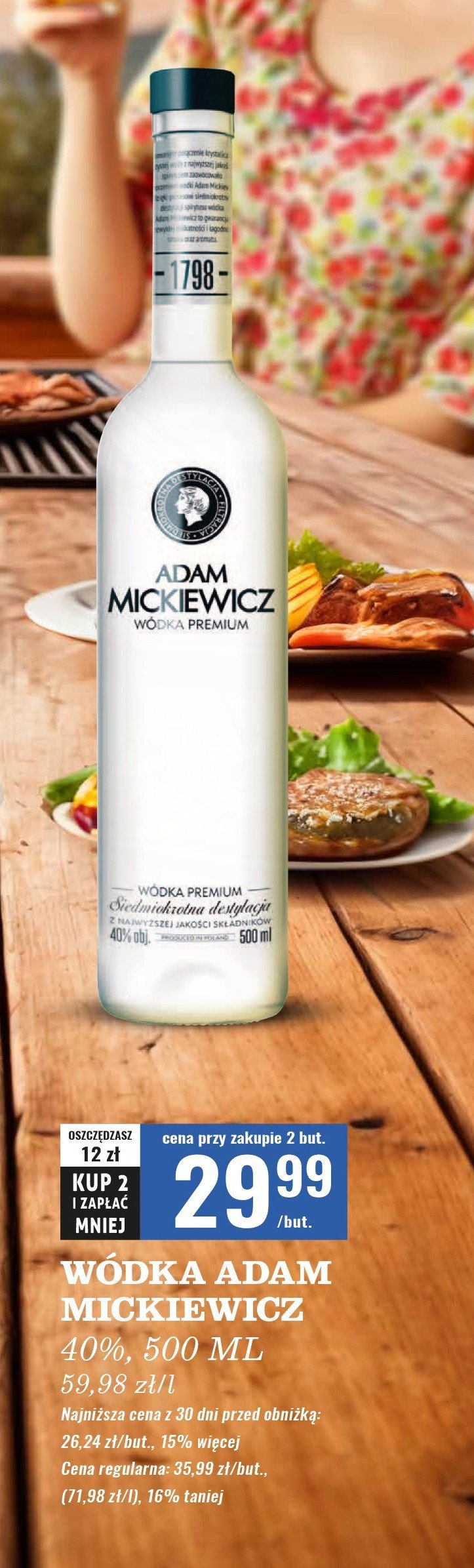 Wódka Adam mickiewicz promocja w Biedronka