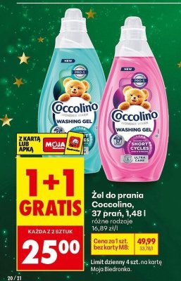 Żel do prania 1,48 l różne rodzaje 1+1 GRATIS promocja w Biedronka