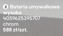 Bateria umywalkowa wysoka chrom promocja w Castorama